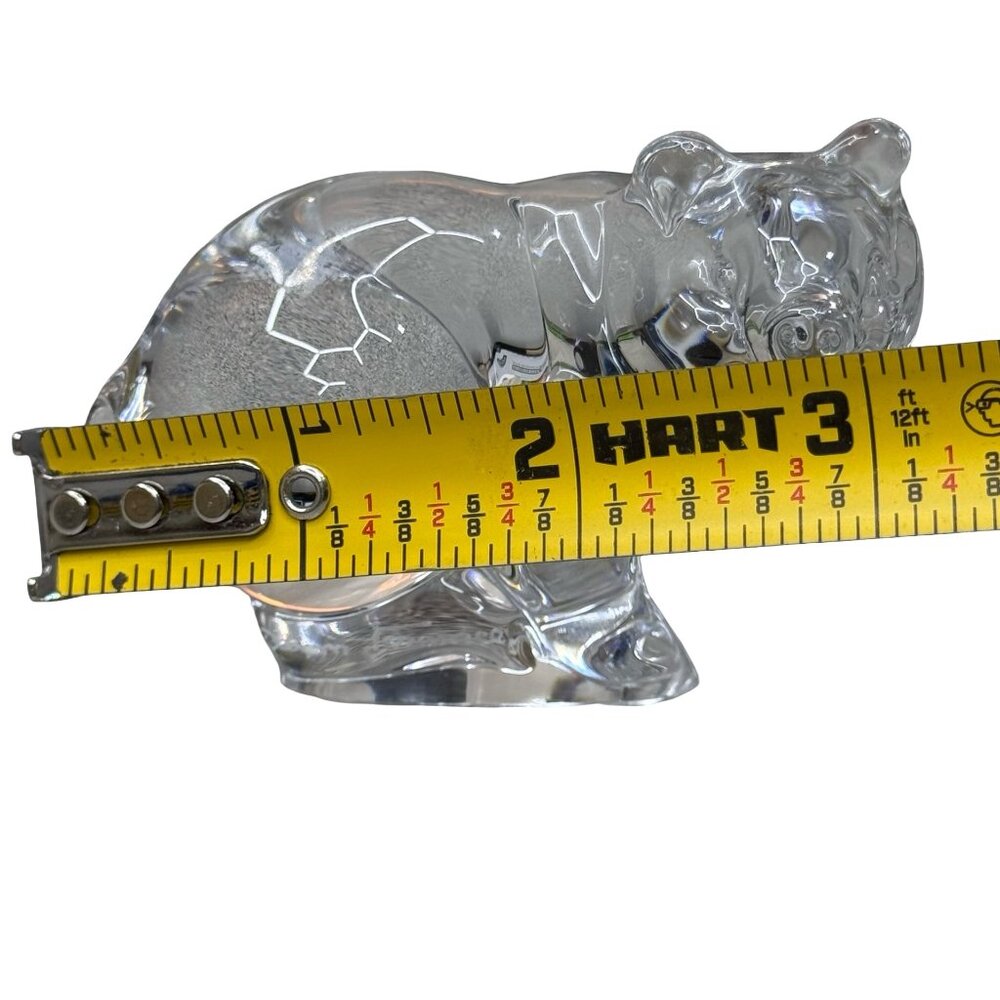 Signed Daum France Crystal Pig Figurine Glass Art Paperweight Decor Mini 3" Vtg - Picture 9 of 9